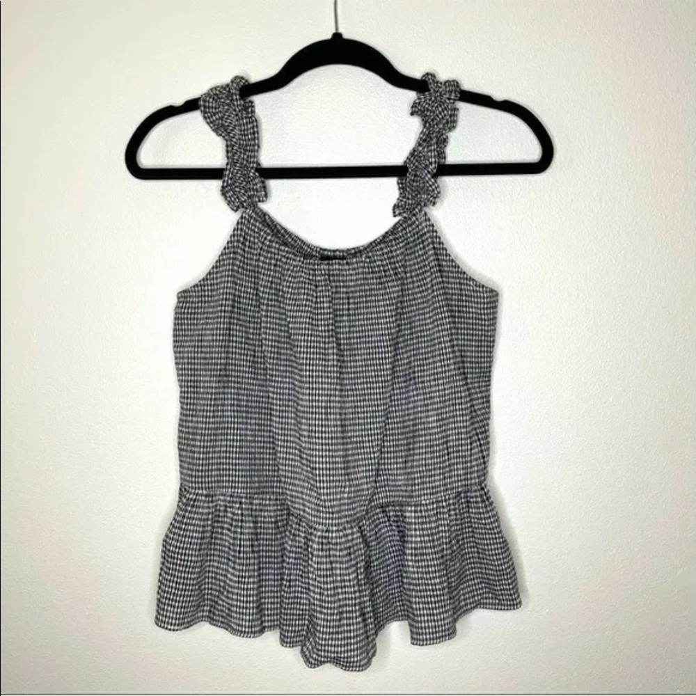 Madewell Ruffle-Strap Cami Top in Gingham